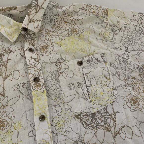 Vintage Sean John Linen Shirt Floral Casual Travel Beach Mens Button Down 2XL - Picture 2 of 9